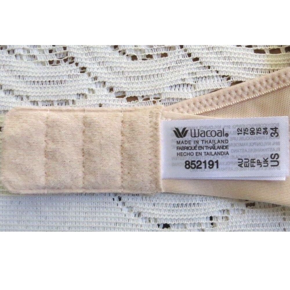 Wacoal Embrace Lace Floral Lace Wire Free Bralette Sand/Ivory 34 EUC - Picture 6 of 6